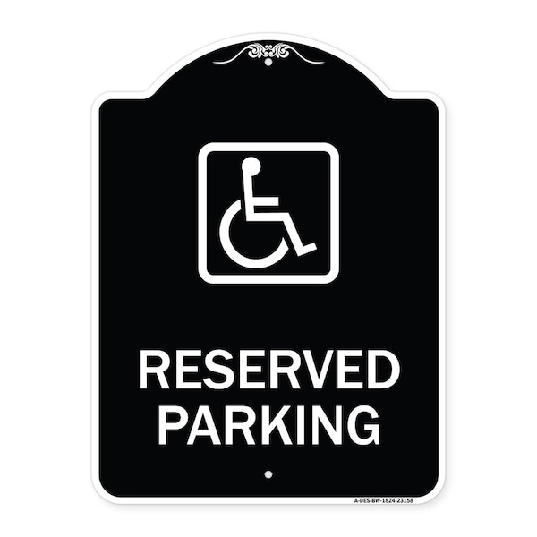 Signmission Reserved Parking HandicappedBlue Heavy-Gauge Aluminum Architectural Sign, 24" x 18", BW-1824-23158 A-DES-BW-1824-23158 - main